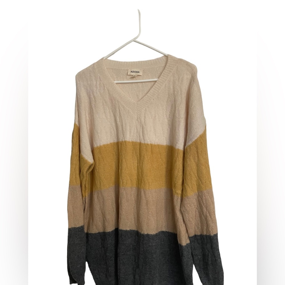 Women’s Adora Color-block V-Neck Sweater Size 3X